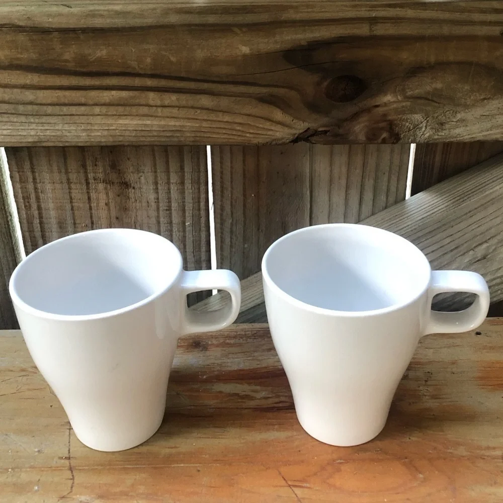 Set of 2 IKEA Dinera Coffee Mugs Tea Cups White Size 12oz